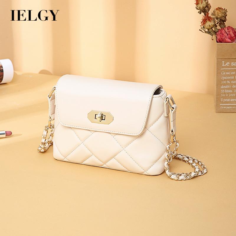 Túi xách đeo vai IELGY họa tiết hình thoi phối chuỗi xích sành điệu thời trang cho nữ