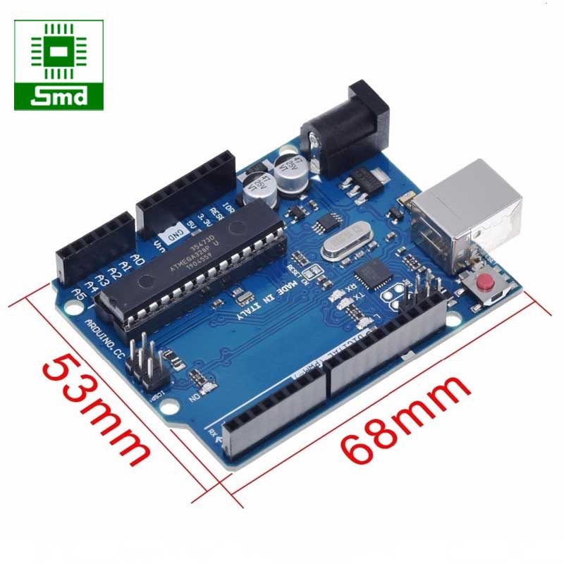 Arduino Uno R3 - Tặng kèm cable kết nối - Chip cắm sử dụng ATmega328