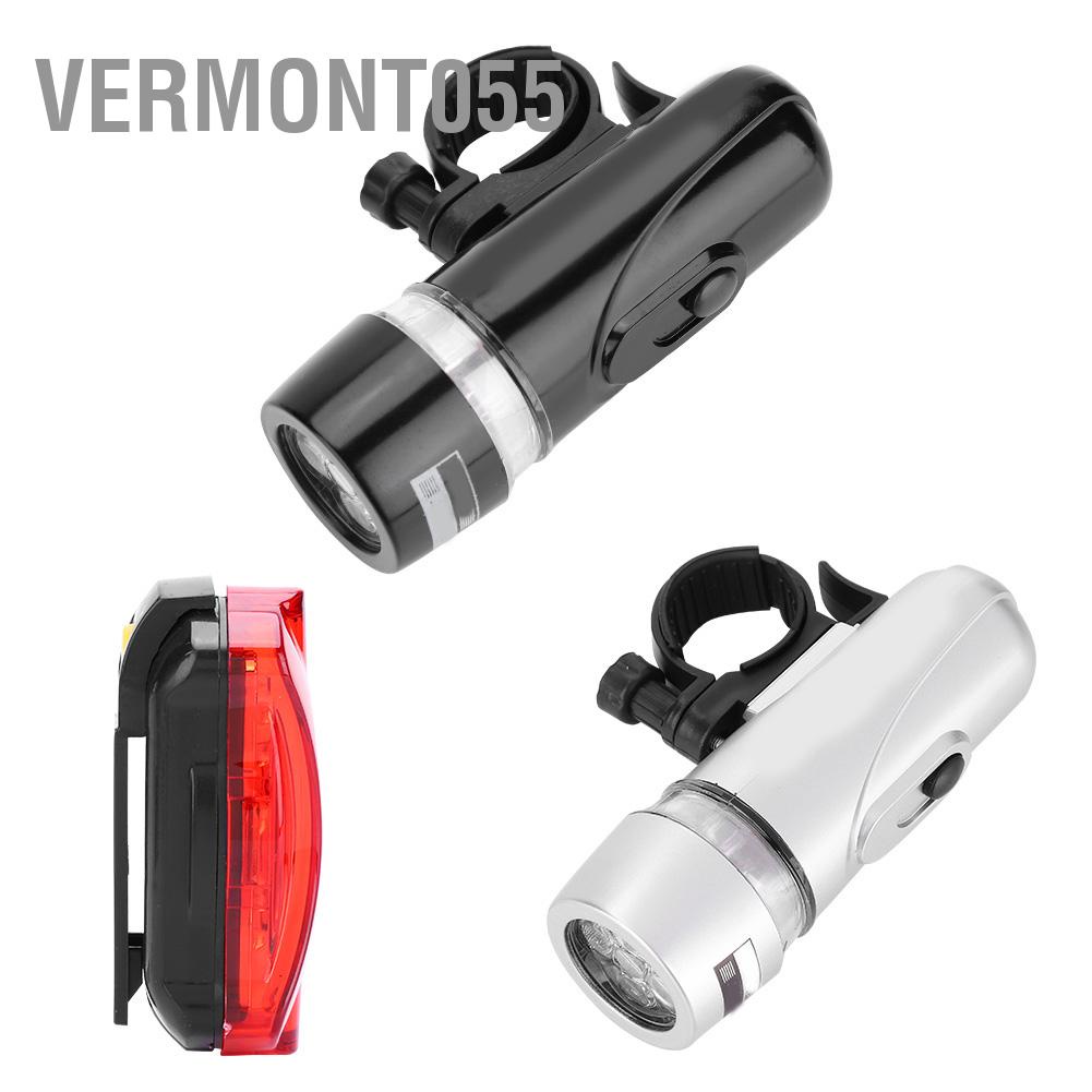 Có thể bán buôn Set đèn 5 LED trước và sau xe đạp chống thấm nước an toàn vermont055 Hàng giao ngay