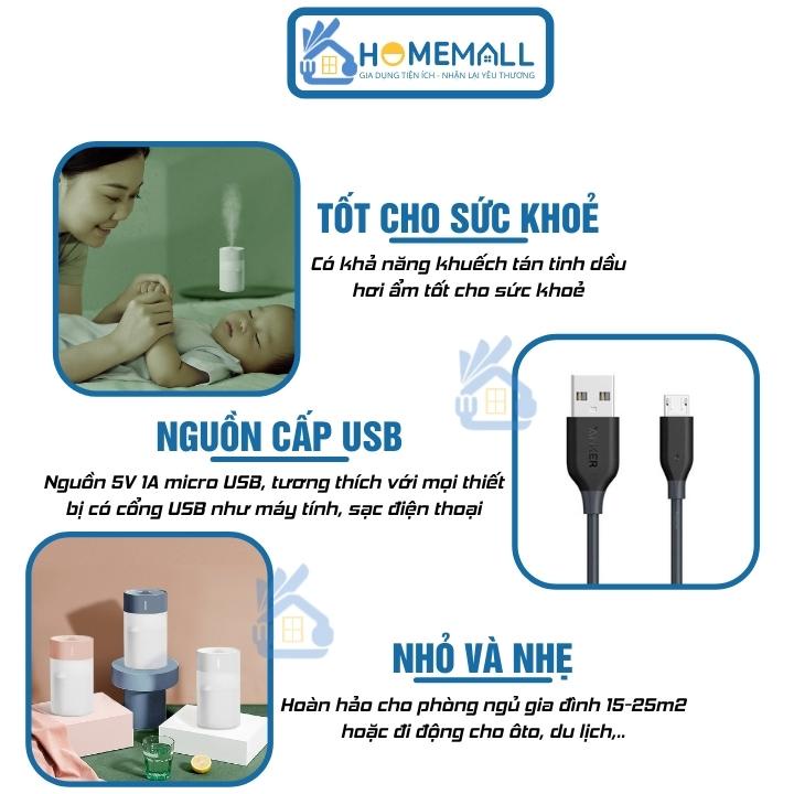 Máy xông tinh dầu kiêm decor đèn ngủ - Máy phun sương tạo ẩm dung tích 260ml MX6