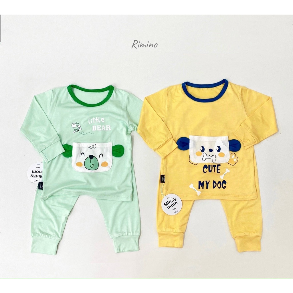 Bộ dài tay họa tiết cho bé chất thun lạnh (mới)