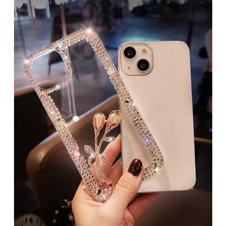 Ốp điện thoại tpu DẻO Trong SuốT HìNh Hoa tulip Cho iphone 15 14 13 12 11 pro max x xr xs max 7 8 plus