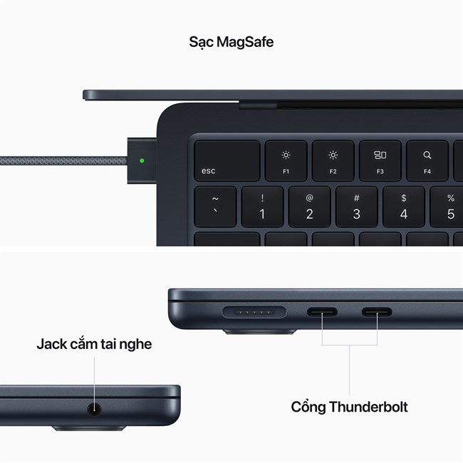 Apple Macbook Air 13.6" M2 (2022) 8C GPU/8GB/256GB Space Grey- Hàng Chính Hãng