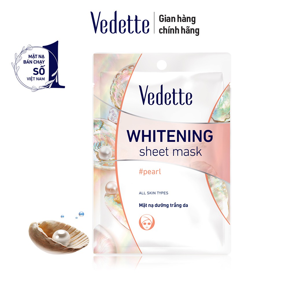 Mặt nạ giấy trắng da Vedette Whitening Sheet Mask 22ml