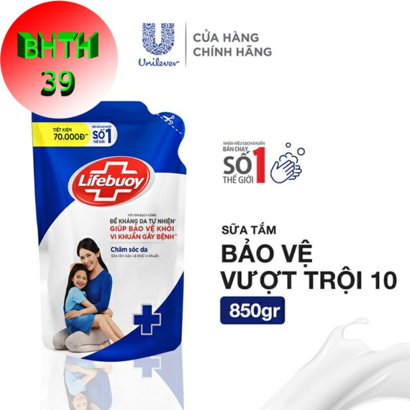 (Hàng đẹp - date mới) Sữa tắm Lifebuoy - Lifebouy túi 850g