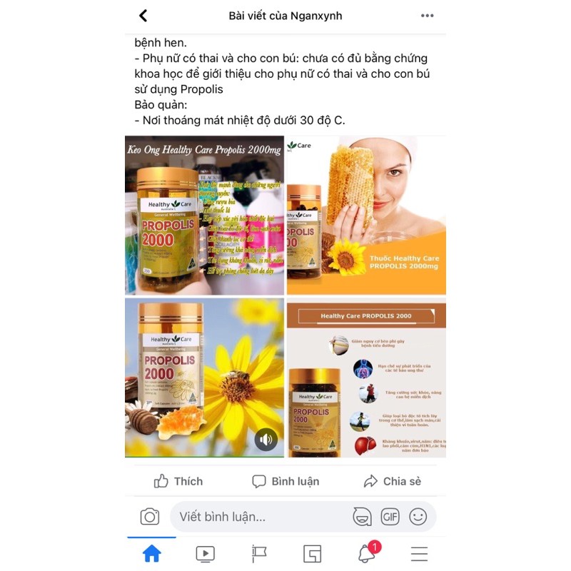 Keo Ong Dạng Viên Healthy Care Propolis 2000mg | BigBuy360 - bigbuy360.vn