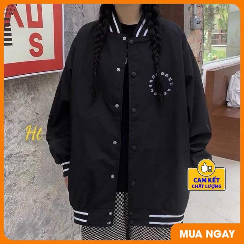 Áo bomber cổ bo chữ vòng tròn H2 [ Cam kết 100% hoàn tiền nếu không đúng mẫu ]