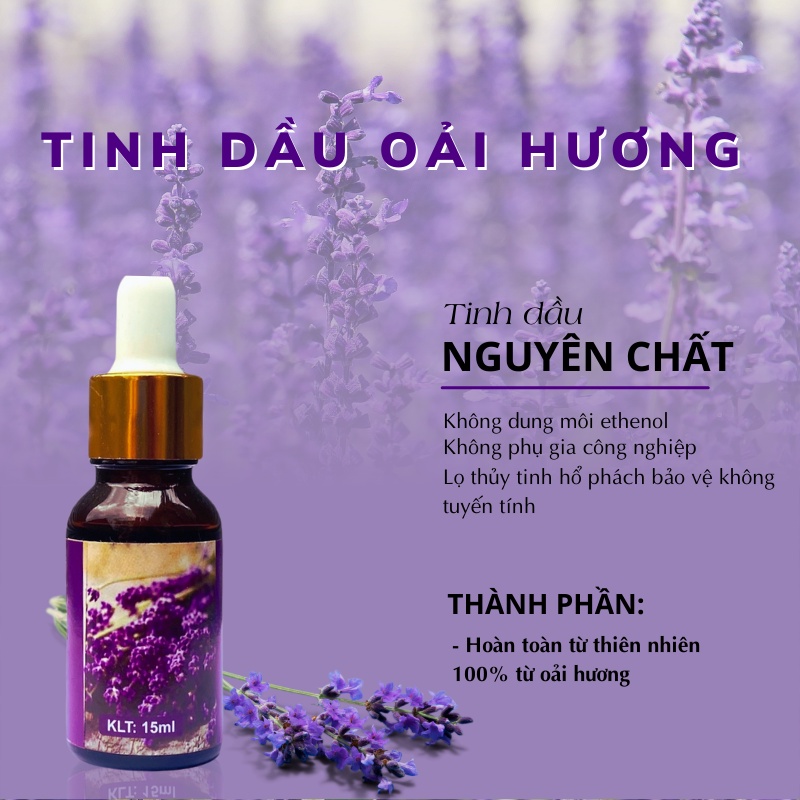 Tinh dầu Oải Hương Lavender essential oil giúp khử mùi, thơm phòng - 10ml