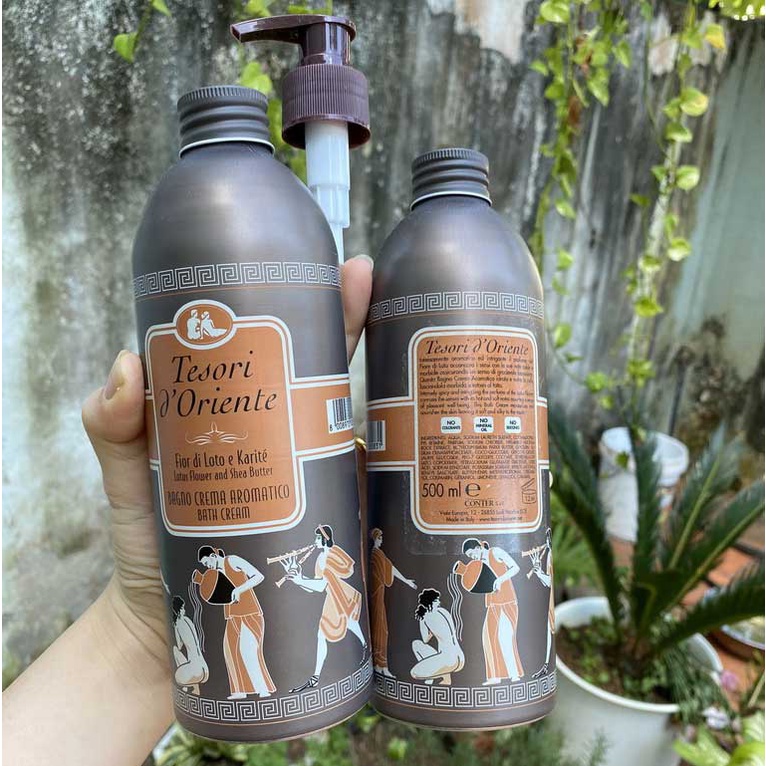 Sữa tắm nước hoa Ý Tesori d'Oriente chính hãng 500ml hương thơm lưu trữ cả ngày kèm vòi