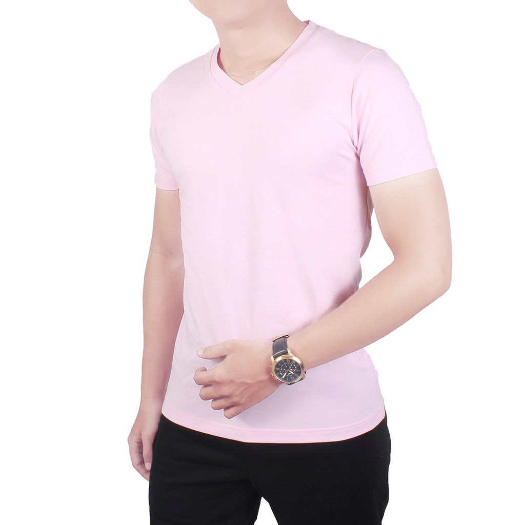 Áo phông thun nam | Body Hàn Quốc | ÁO PHÔNG TRƠN THUN 4 CHIỀU | M L XL 2XL - Hồng | XƯỞNG MAY TRẦN NAM