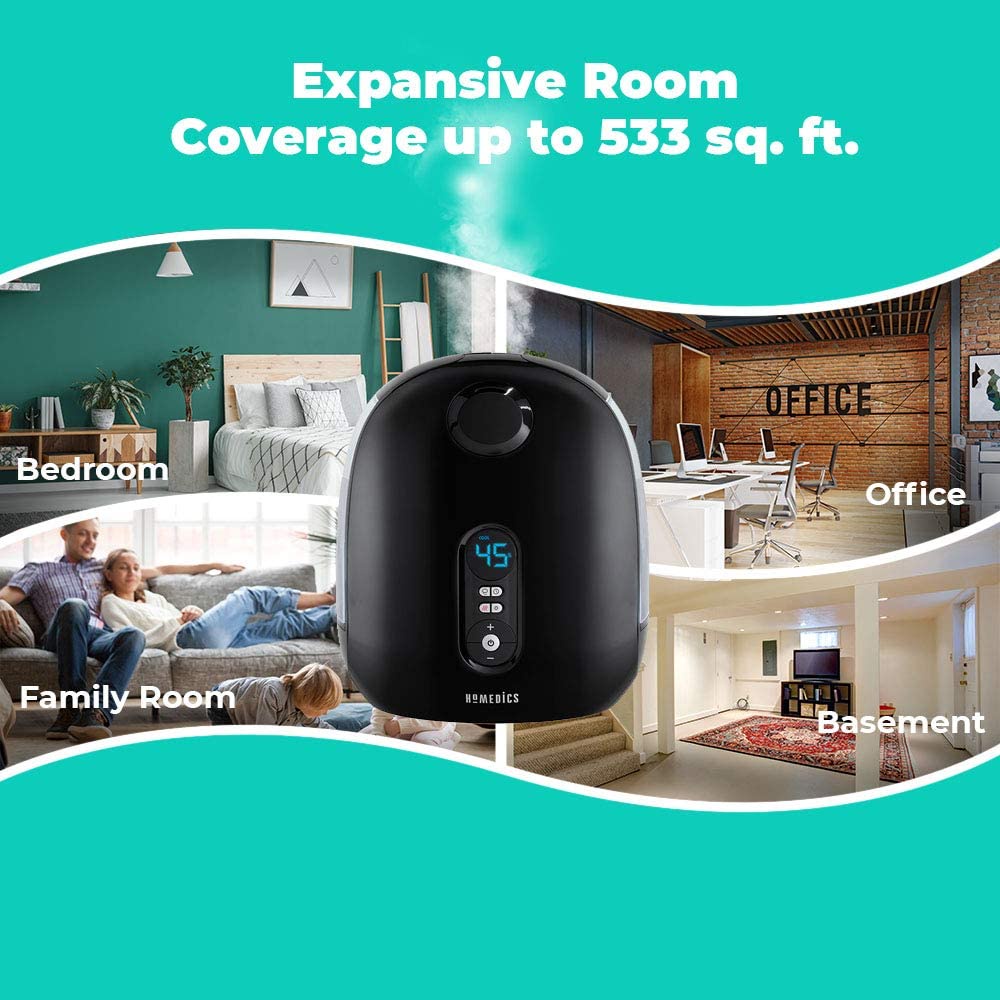 Máy tạo ẩm siêu âm khử khuẩn phun sương ẩm nóng lạnh phòng lớn Homedics UHE-WM130