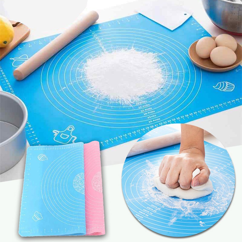 Thảm Nhào Bột Làm Bánh Bằng Silicon Dày Dặn Chống Dính 26x29cm Nhiều Màu
