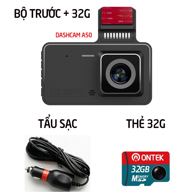 Camera hành trình ONTEKCO A50,màn hình 4 inch Full HD siêu nét, Chống Rung tự động-Bảo Hành 12 Tháng