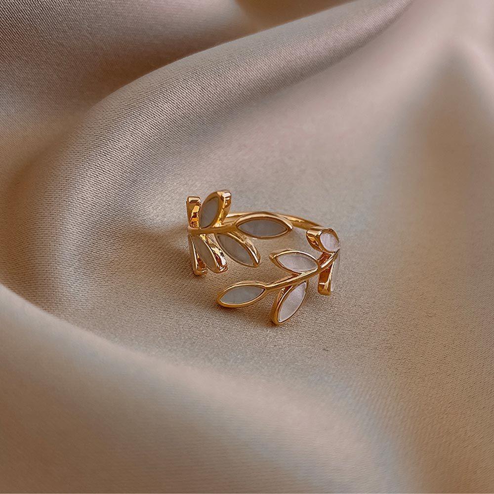 Nhẫn Hở Hình Chiếc Lá Phong Cách Vintage Thanh Lịch Dành Cho Nữ