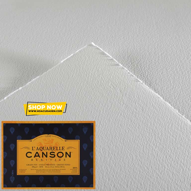 [DA ĐEN] Giấy Canson® Héritage 300gsm Cao Cấp (56x76cm)