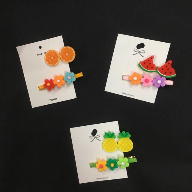 Set kẹp tóc trái cây và hoa 🍊🍉🍍🍌🥕💐