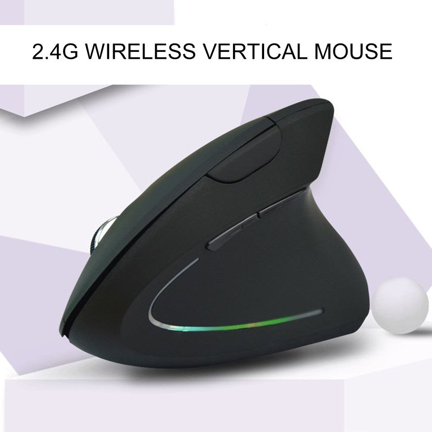 Chuột dọc không dây 2.4G công thái học 6 nút Chuột chơi game 1600DPI quang học