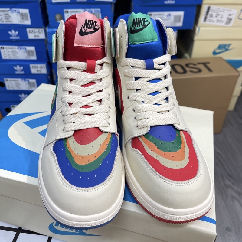 GIÀY JD1 MID MIXED TEXTURE BLUE DA THẬT LAI AU