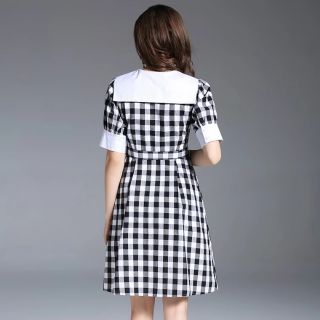 Váy sọc ca rô sơ mi công sở