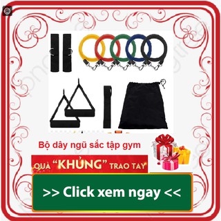 Bộ 5 dây kháng lực tập gym cao cấp loại 1 kèm túi đựng