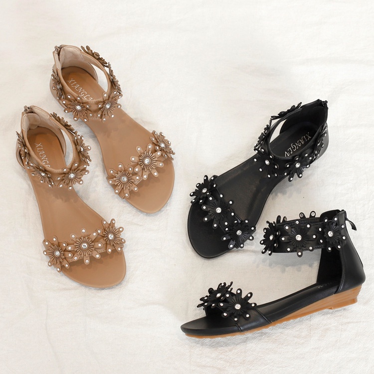 [Sẵn đủ size] Giày sandal chiến binh BOHO đính từng chi tiết hoa cao cấp FULLBOX