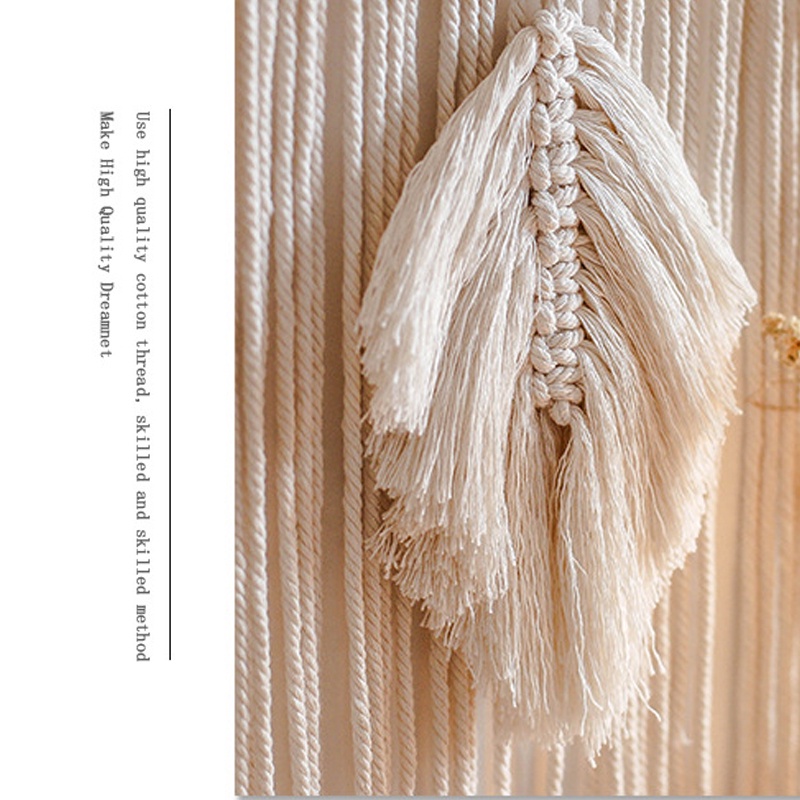 Vòng Bắt Giấc Mơ Dây Thừng Cotton Bện Thủ Công Treo Tường Trang Trí Thời Trang Cho Phòng Ngủ Nữ
