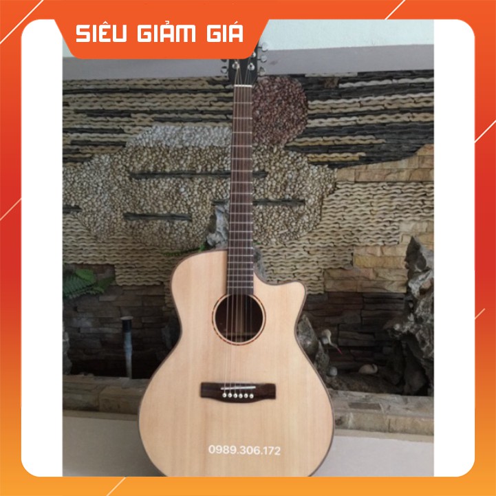 Guitar Acoustic gỗ hồng đào + Bao da