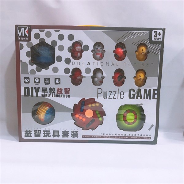 Hộp đồ chơi puzzle squid game, trò chơi con mực, xếp hình thông minh kèm bi dành cho bé, kèm lật đật cao cấp 333-9