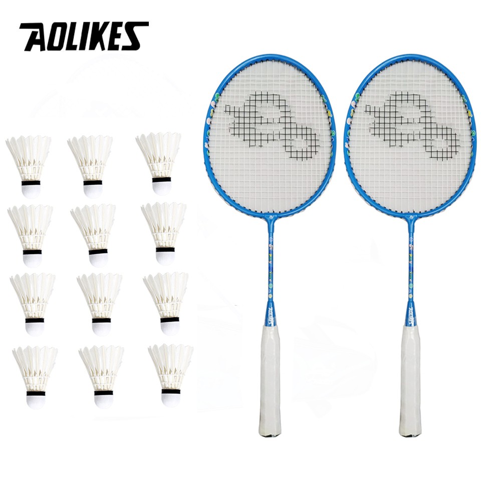 Combo 2 vợt cầu lông trẻ em AOLIKES A-8123 + hộp 12 quả cầu