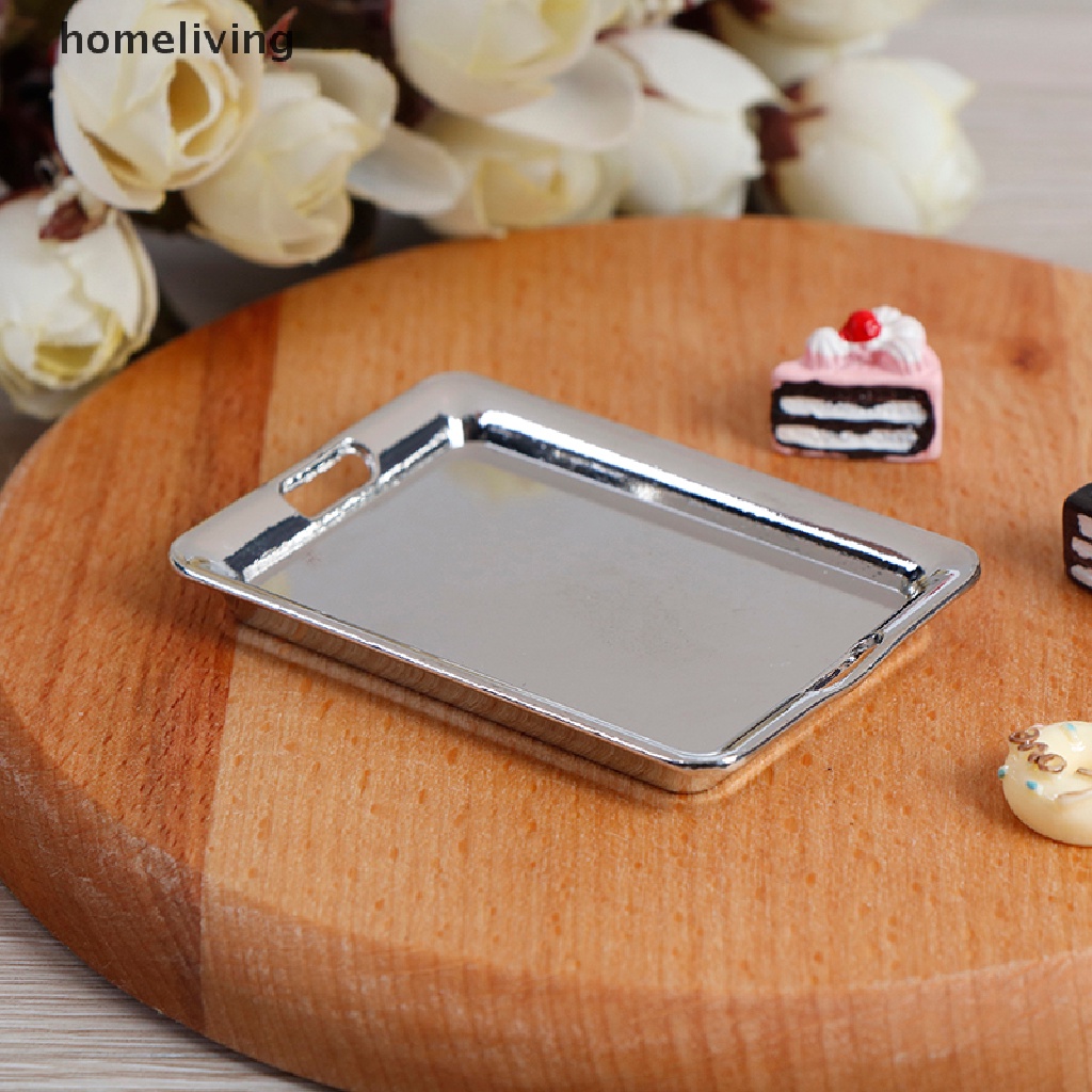 Khay Kim Loại Mini 1: 12 42mm * 60mm Trang Trí Nhà Búp Bê