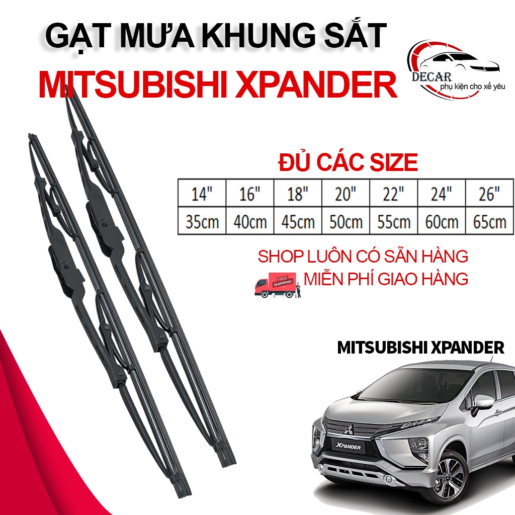 [MITSUBISHI XPANDER] 1 cặp gạt mưa ô tô xe Xpander cần gạt kính khung xương sắt lưỡi silicon lưỡi gạt nước mưa oto