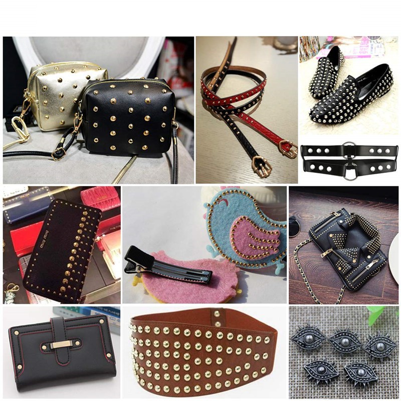 Bộ 100 Đinh Tán Đồng 6 / 8mm Chuyên Dụng Cho Trang Trí Vòng Cổ / Thắt Lưng / Túi Xách / Da