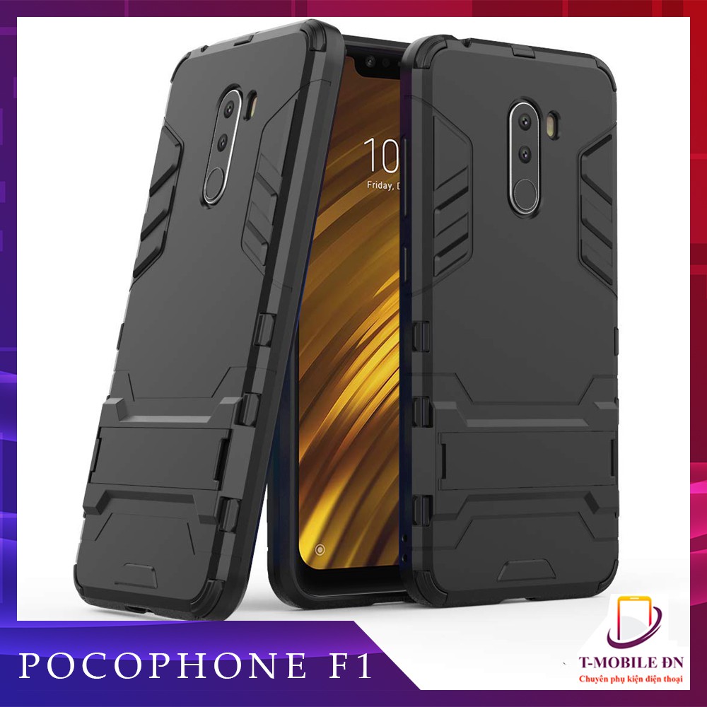 Ốp lưng Xiaomi Pocophone F1 Poco M3 X3 NFC Pro chống sốc IRON MAN kèm chống ngang