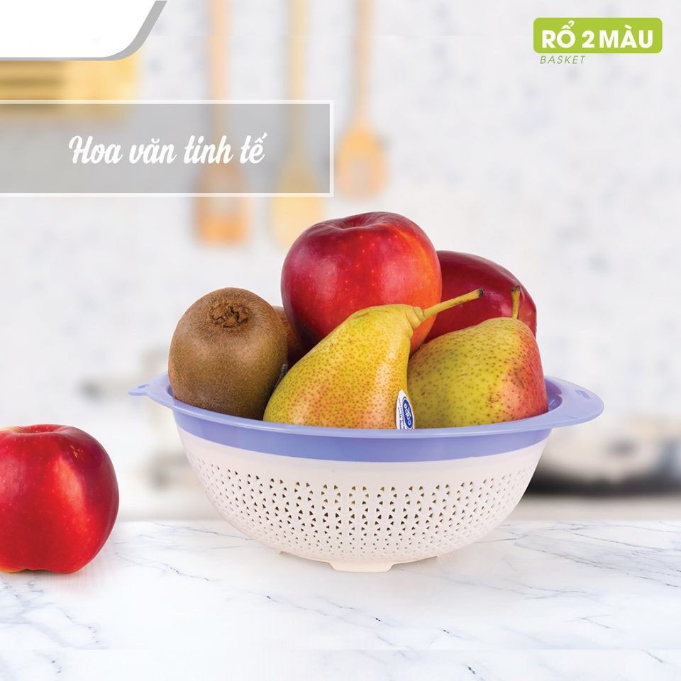 Rổ Nhựa 2 Màu Đa Năng Chất Lượng Cao Màu Sắc Trang Nhã Sang Trọng - 25x23x9cm