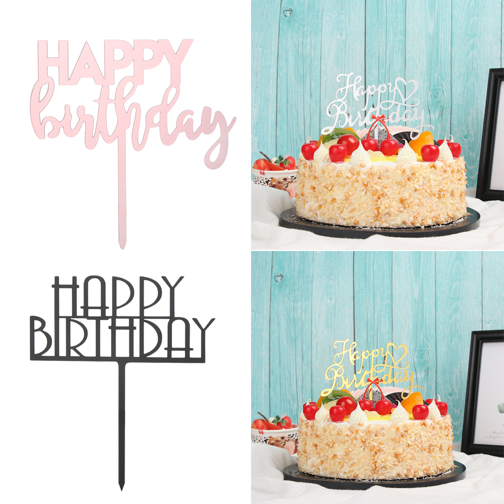 Que Gắn Trang Trí Bánh Kem Kiểu Chữ Happy Birthday Độc Đáo