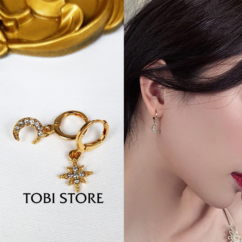 Bông tai nữ TOBI STORE nhiều kiểu dáng khuyên tai nữ giá rẻ dễ thương kiểu tròn, dài, nụ