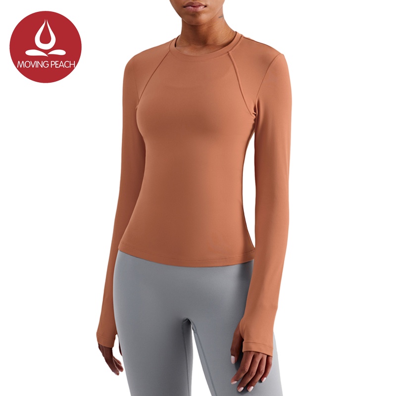 MOVING PEACH Women Sportswear Tight Skin-friendly Yoga Fitness Top BSY