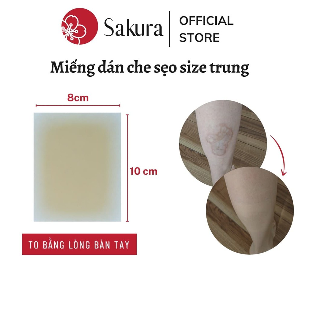 Miếng dán che sẹo Japan 8x10cm che khuyết điểm che sẹo lõm sẹo thâm sẹo lồi hiệu quả