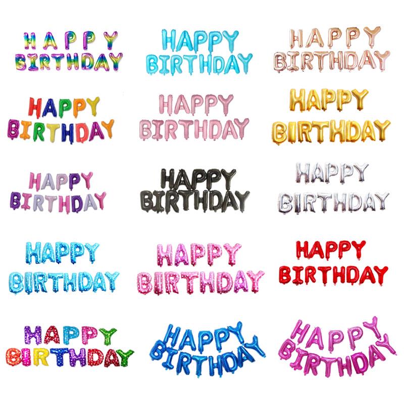 1 Bộ 16 Inch Chữ Happy Birthday Foil Balloons Party Decoration Supplies
