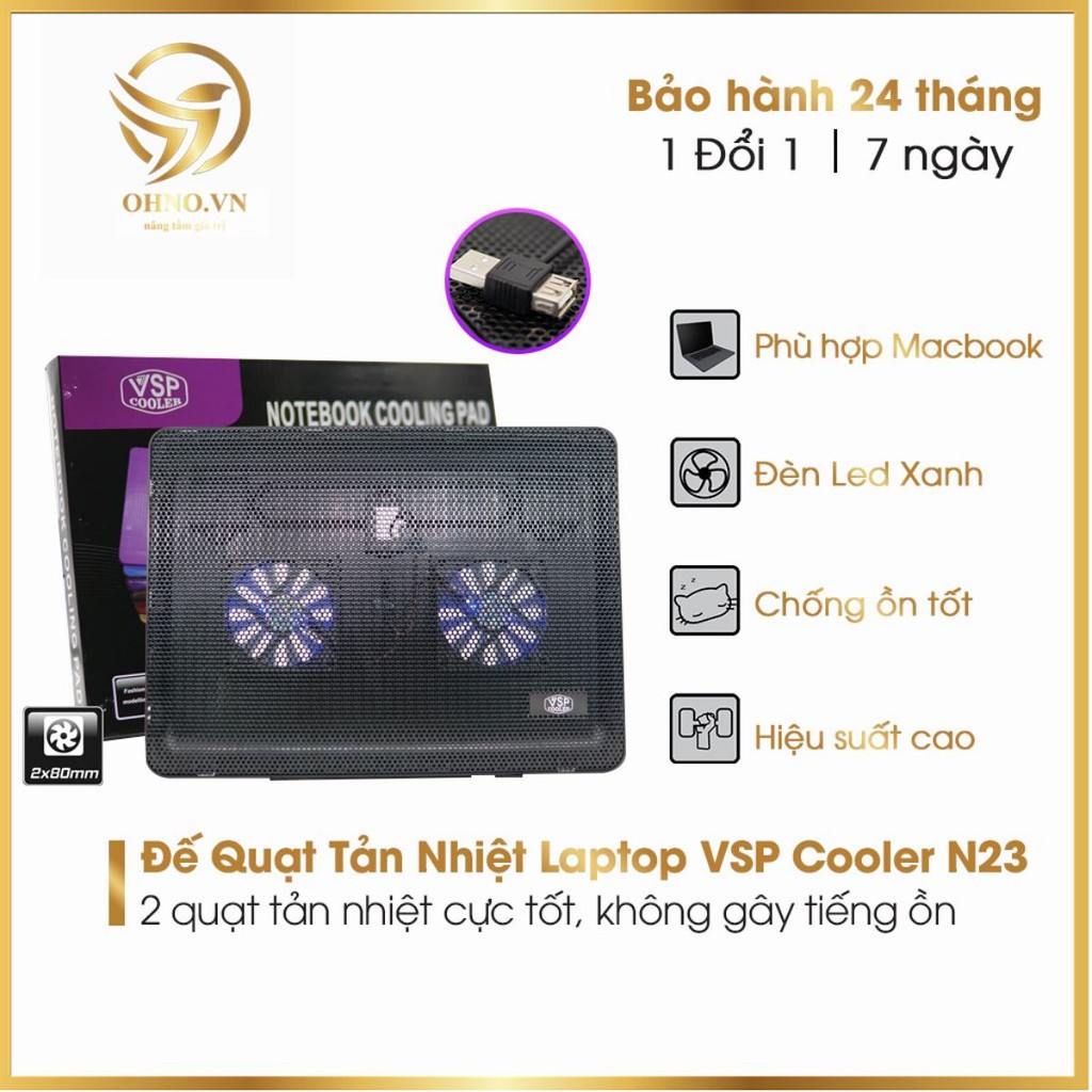 Đế Quạt Tản Nhiệt Laptop Gaming Cooler Master N23 2 FAN Chính Hãng Quạt Đế Tản Nhiệt Lap Top – OHNO Việt Nam