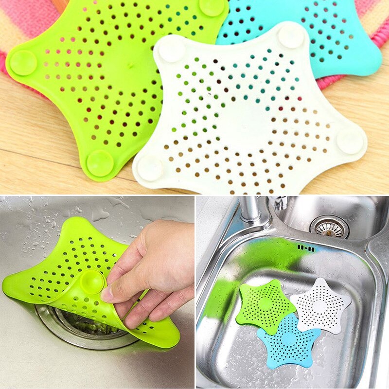 1pc Kitchen Sink Strainer Star Silicone Sink Strainer Waste Filter