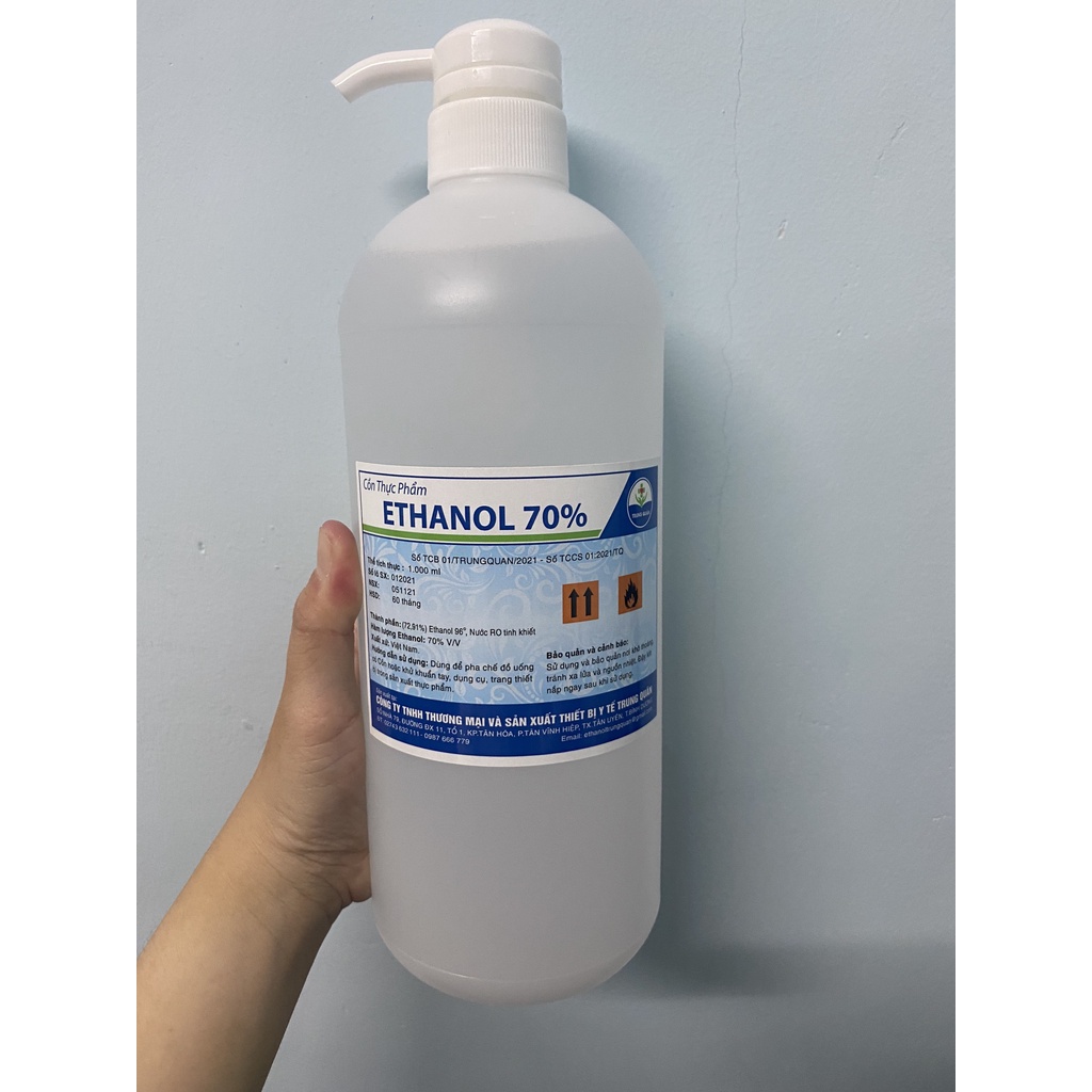 CỒN THỰC PHẨM 70 độ 1L - CÔNG TY TNHH TM&SX THIẾT BỊ VẬT TƯ Y TẾ TRUNG QUÂN