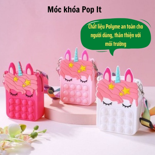 Móc khóa POP IT cho bé, móc khóa cute dễ thương, nhiều màu sắc