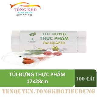 Túi đựng thực phẩm sinh học tự hủy ECO KT 17*28 cuộn 100 túi
