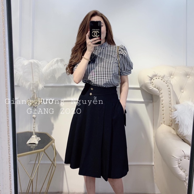 SET KẺ CARO ĐÍNH HOA KÈM CVAY