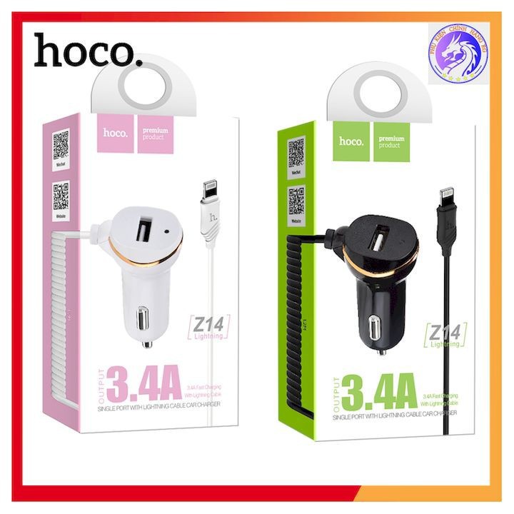 Sạc Xe Ôtô hiệu Hoco kèm cáp Micro Usb Z14