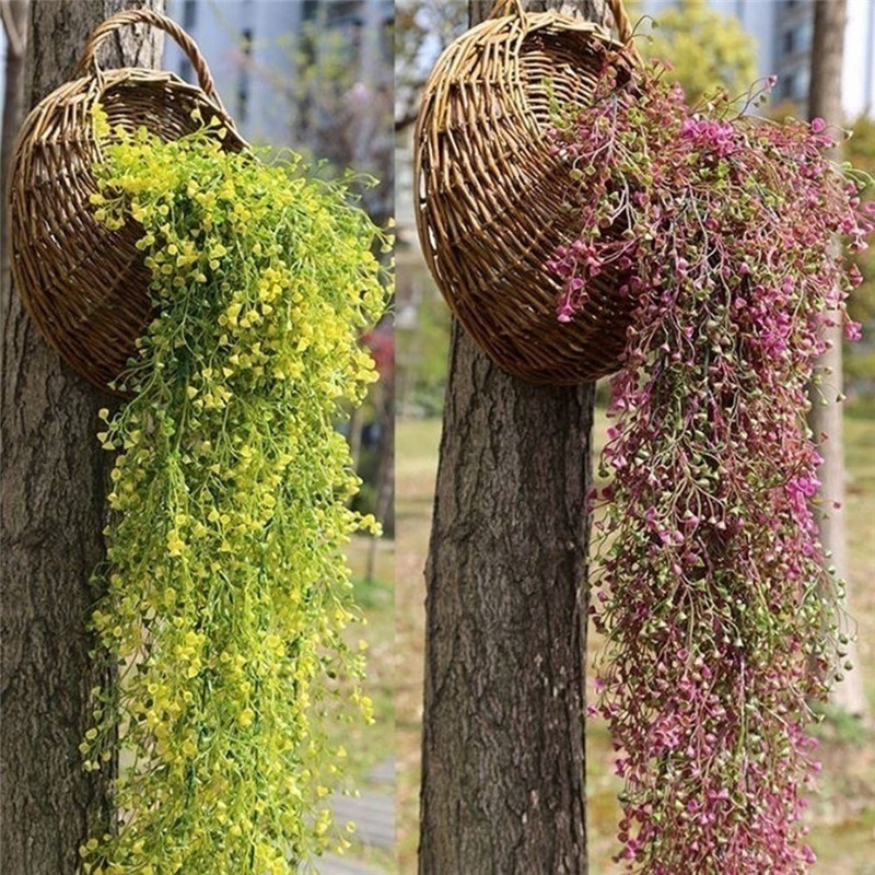 Cây hoa dây leo ivy/nho/hoa lụa nhân tạo xinh xắn treo trang trí nội thất/vườn/tiệc cưới