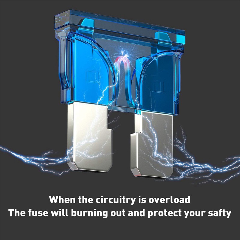 Car insert with wire fuse holder 10 pcs 15 AMP Standard Fuses