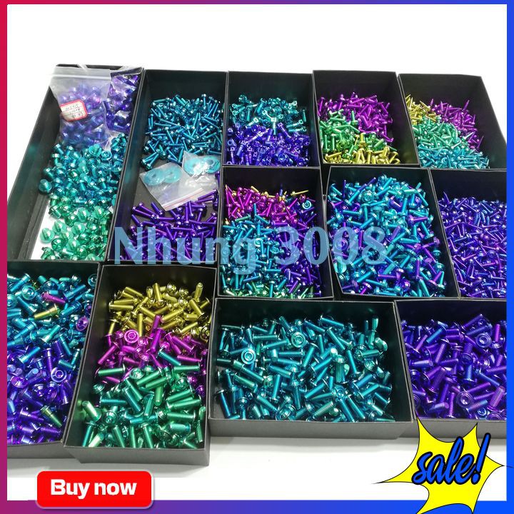 Combo ốc GR5 titanium cho xe satria/raider