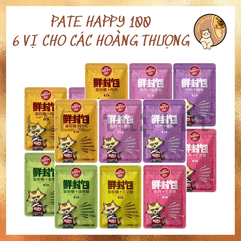 [Mã PET50K giảm Giảm 10% - Tối đa 50K đơn từ 250K] (Hấp Dẫn) Pate Wanpy Happy 100 cực rẻ dành cho Hoàng Thượng